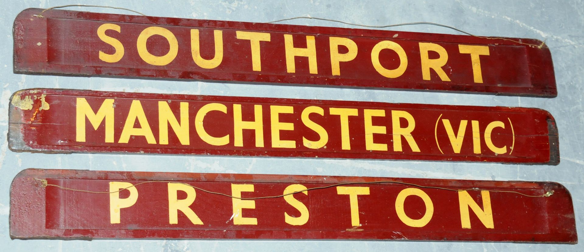 A mixture of Train/bus signs including Preston, Manchester and Southport. Conditions generally ap... - Bild 2 aus 7