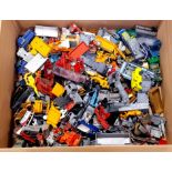 Dinky, Corgi and similar, a mixed unboxed group of a random assortment of parts and cars. Good fo...