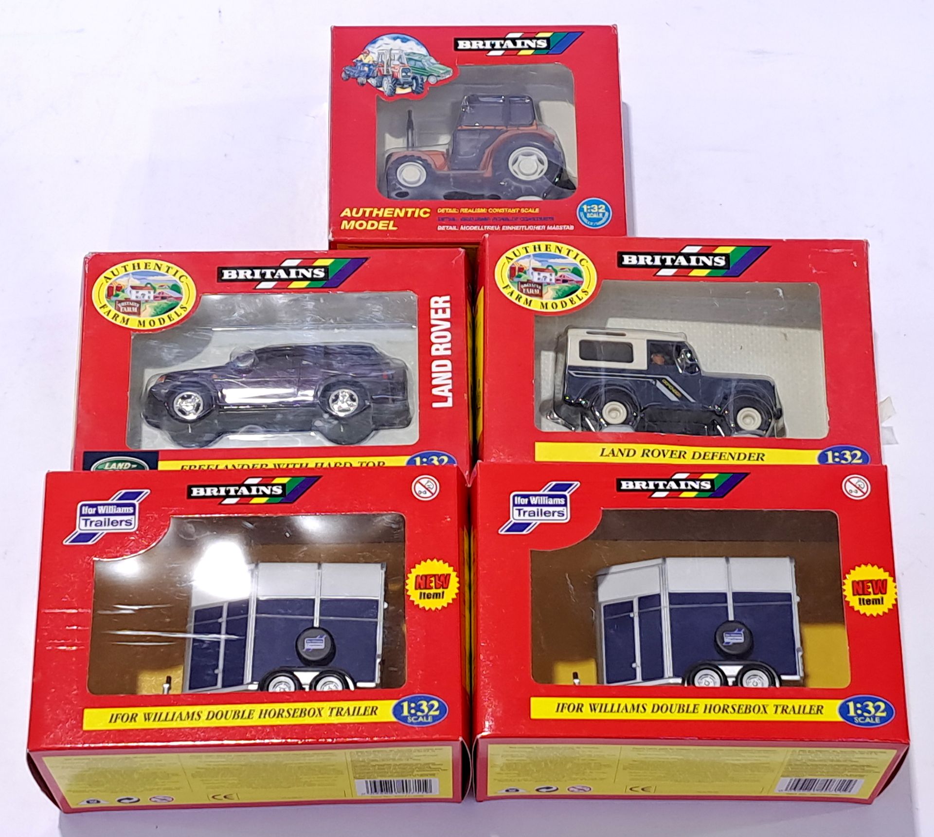 Britains Tractors and similar, 2x 40711, 09483, 9507 and 9492 a boxed group. Not checked for comp...