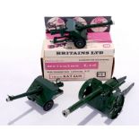Britains, a boxed and unboxed military gun trio