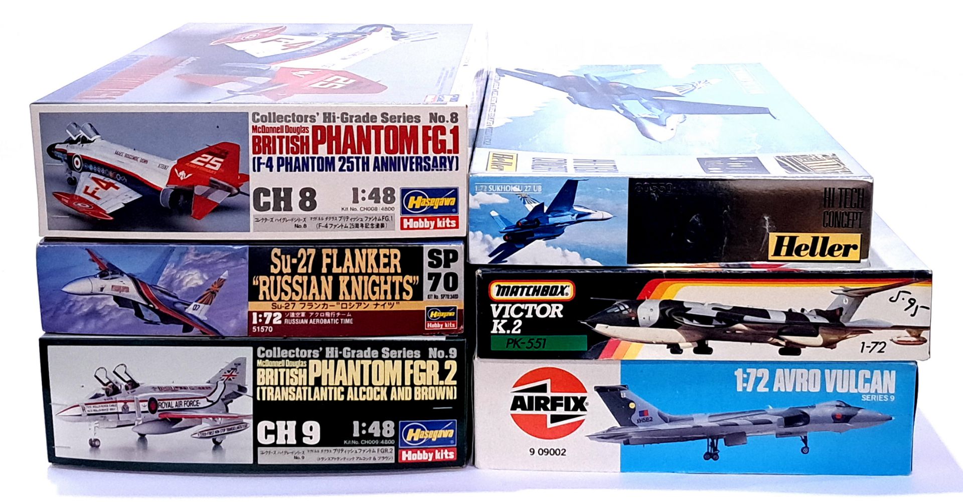 Airfix, Hasegawa and similar, a mixed boxed group of Model Kit Airplanes. Not checked for complet...