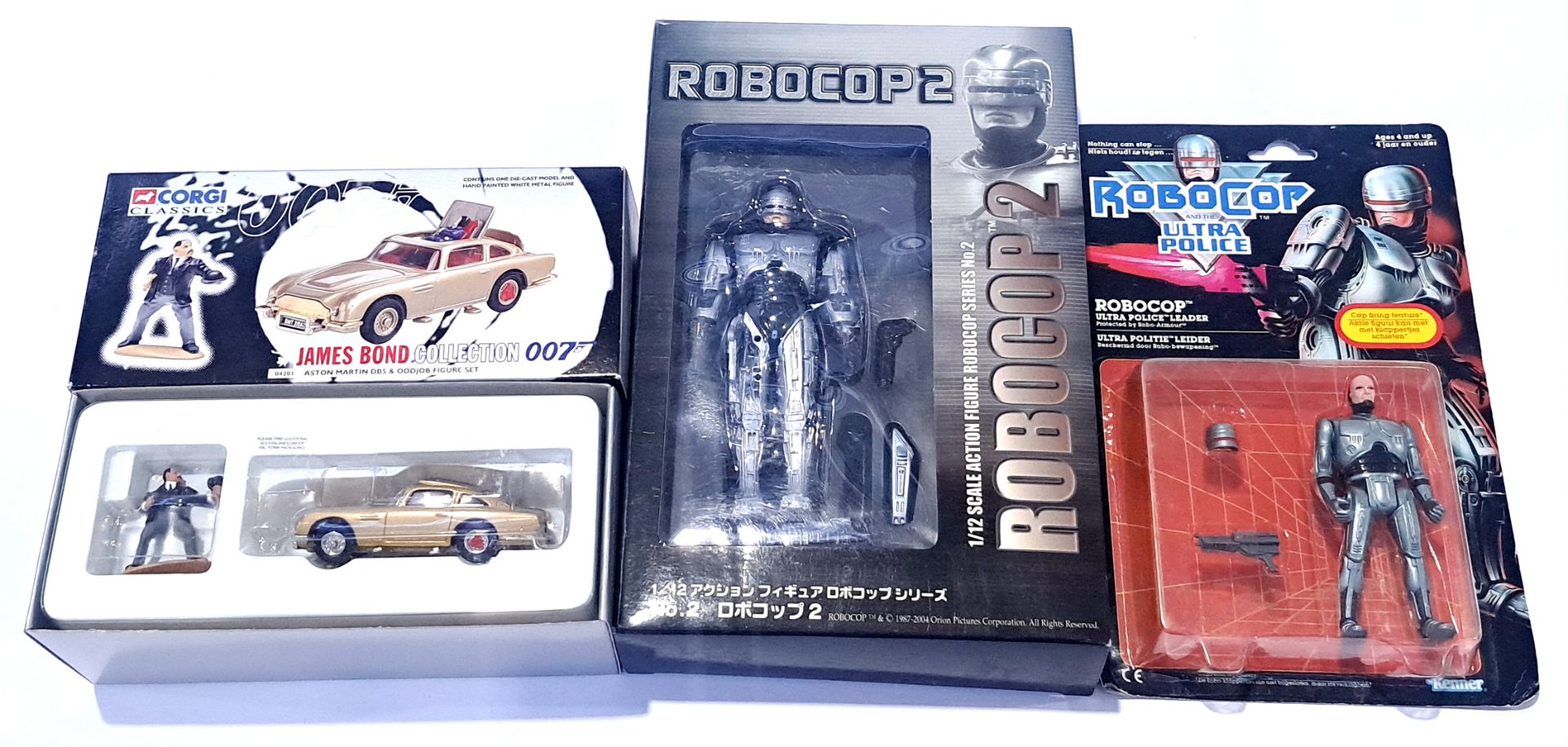 James Bond and Robocop, a mixed boxed TV & Film group. Not checked for completeness or correctnes...