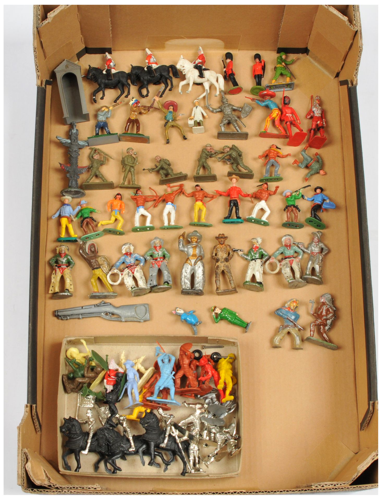 Quantity of Various Plastic & Hollow-Cast Metal Figures, Including Britains, Crescent & Others