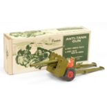 Premier (Japan) Anti-tank gun  - Military green with red plastic hubs, with some loose shells 