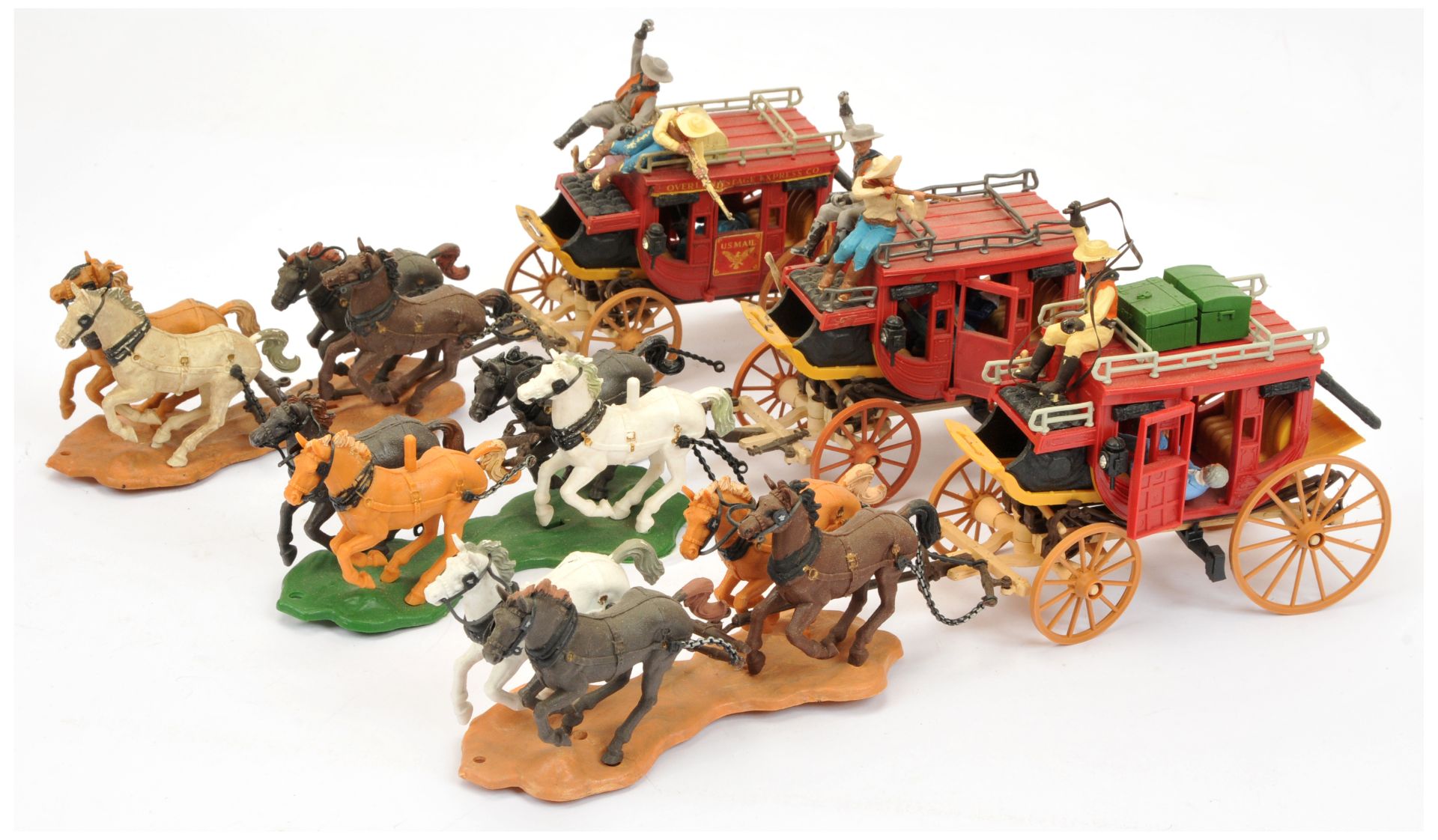 Britains Wild West Series - Set 7615 'Concord Overland Stage', an unboxed group
