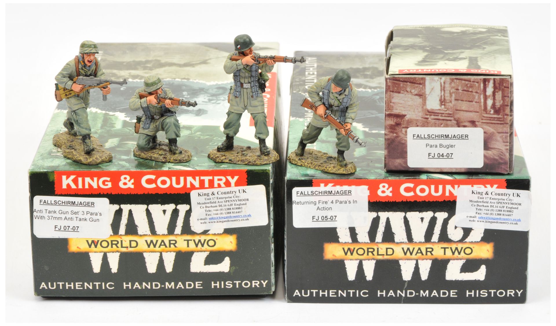 King & Country - Fallschirmjager Series, including Set No. FJ 07-07 'Anti Tank Gun Set'