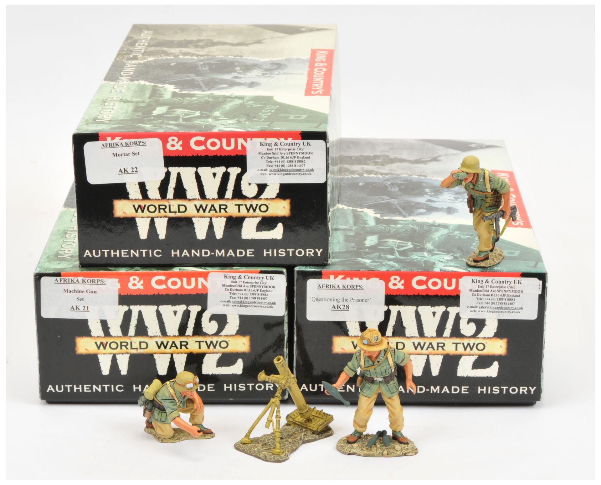 King & Country - 'Afrika Corps' Series.  Comprising Set Nos. AK21 'Machine Gun Set'