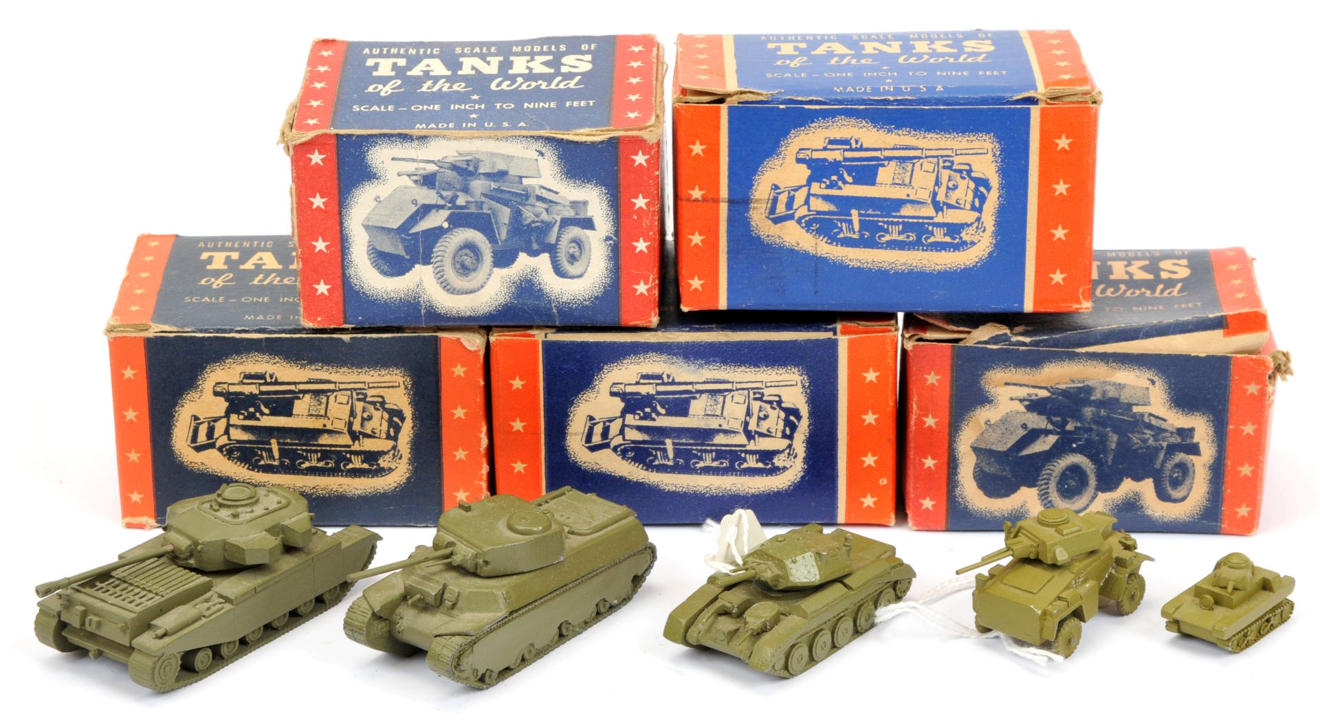 Authenticast diecast Military vehicles. group of 5 - (1) British tank (2) Centurion tank