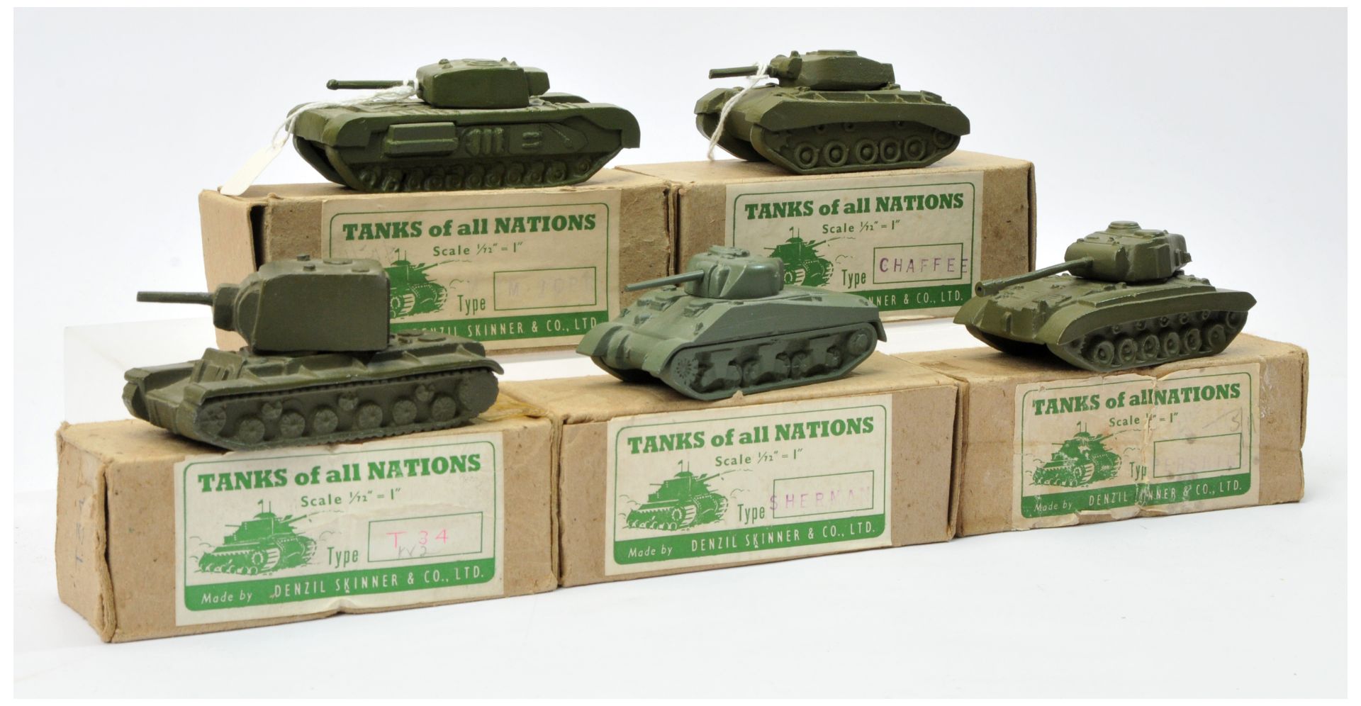 Denzil Skinner & Co Ltd "Tanks of all Nations" series - Group of 5 X Tanks larger scale 