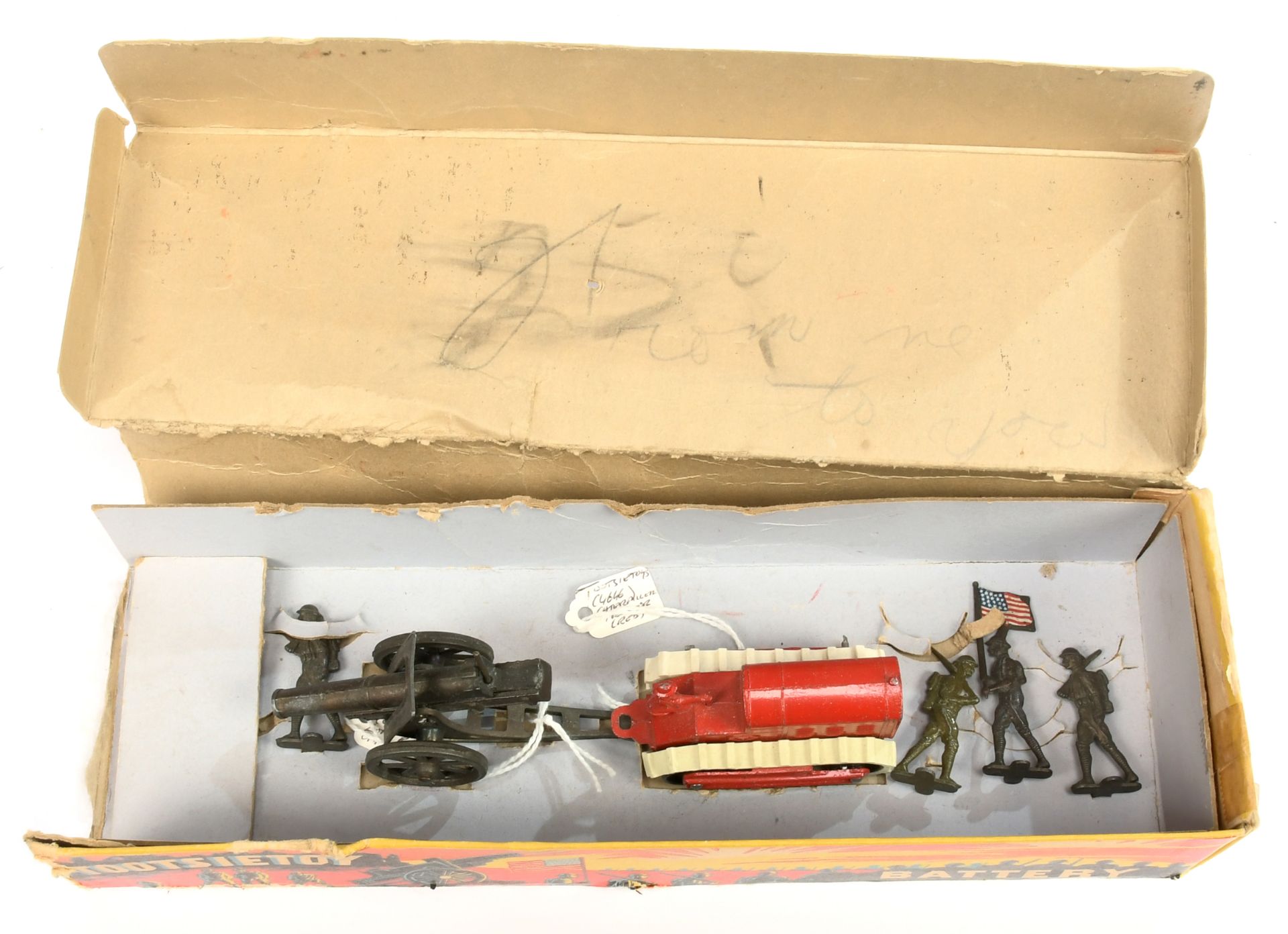 ootsietoy military  Battery set to include - tractor - red including driver with black rollers an...