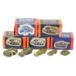 Authenticast diecast Military vehicles. group of 5 - (1) scout car (2) Amphibian (3)Us 76mm gun