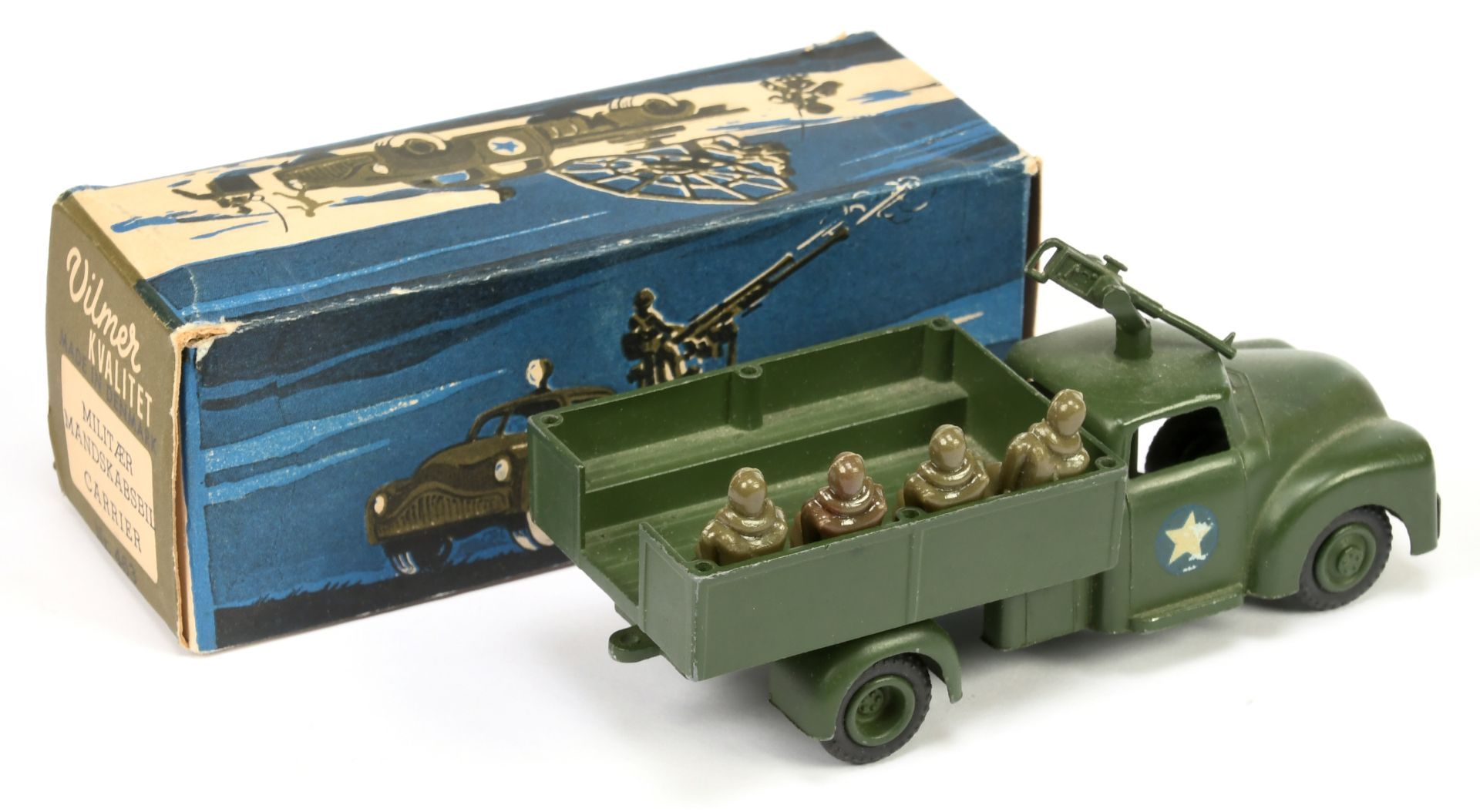 Vilmer 463 (1/50th) military  -Dodge open back truck - green including hubs with gun - Image 2 of 2