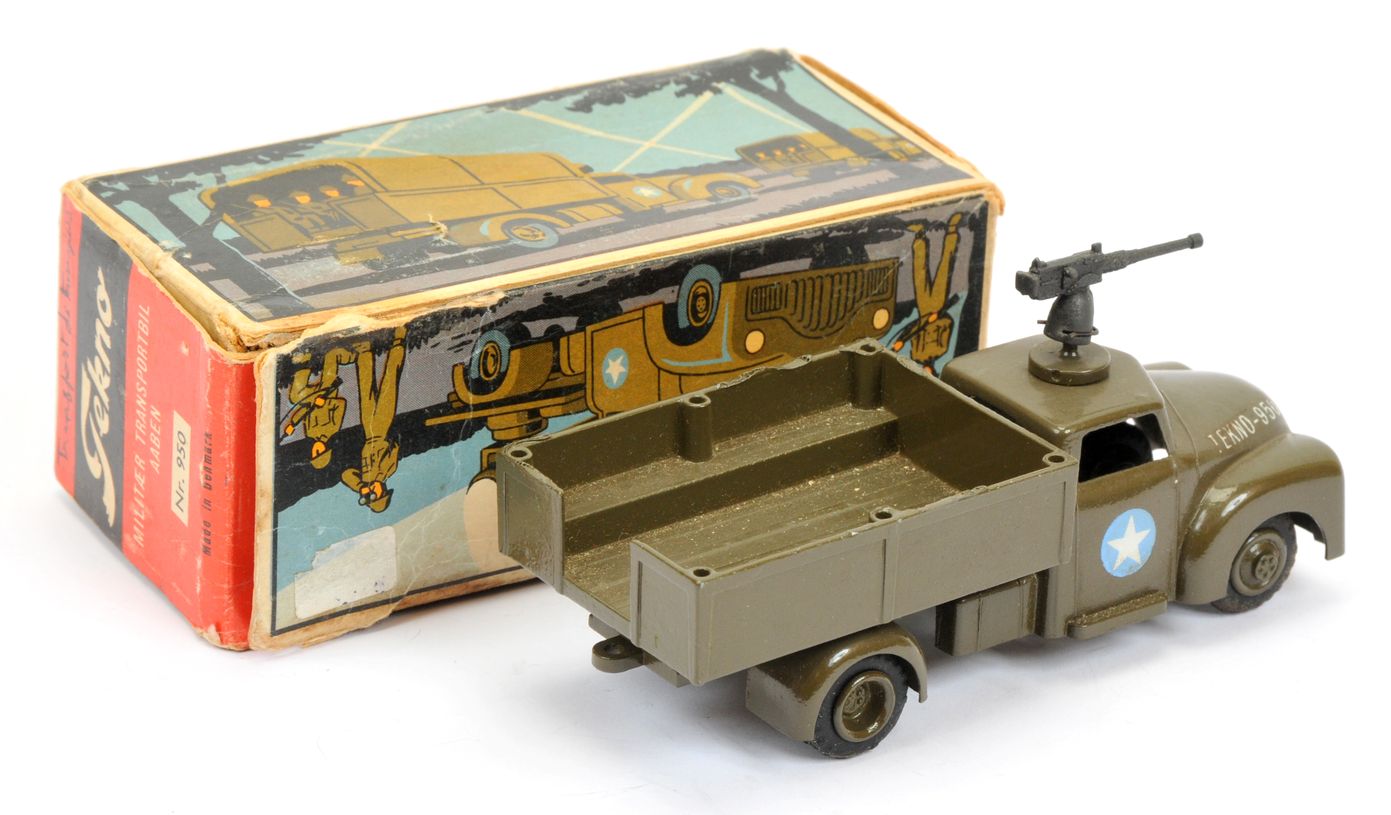 Tekno Military 950 dodge open back lorry - Gloss drab green hubs,  with"TEKNO-950" - Image 2 of 2