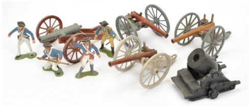 Strombecker Field Gun & Gun Crew.  Also includes Britains (or similar) field guns / canons