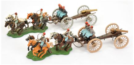 Britains - American Civil War Series - Set No. 7434 'Confederate Gun Team & Limber', an unboxed pair