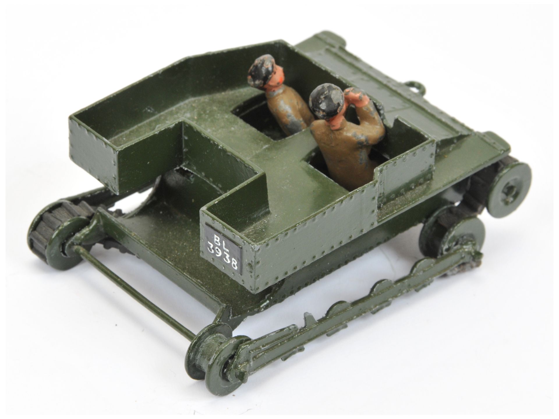 Britains 1203 "royal Tank Corps" - military green, black rubber tracks  - Image 2 of 2