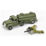 Timpo  Military a pair  (1) Articulated tanker silver including hubs and (2) anti tank 