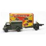 River Series Military covered lorry and field gun - dark military green