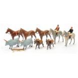 Britains & Similar Diecast etc.  Includes animals & 'British Racing Colours' horses