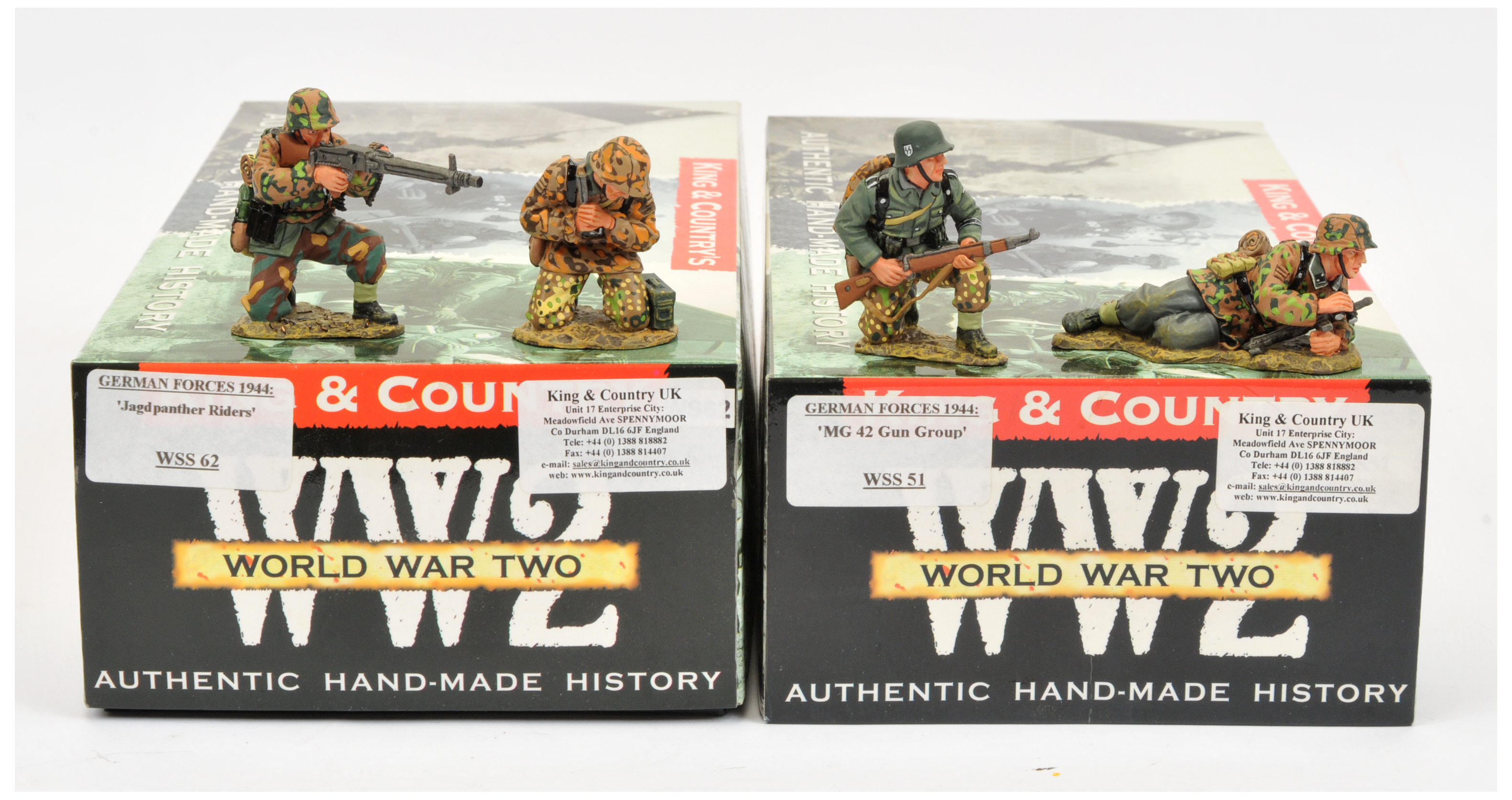 King & Country - 'German Forces 1944' Series.  Comprising of Set Nos. WSS 51 'MG 42 Gun Group'