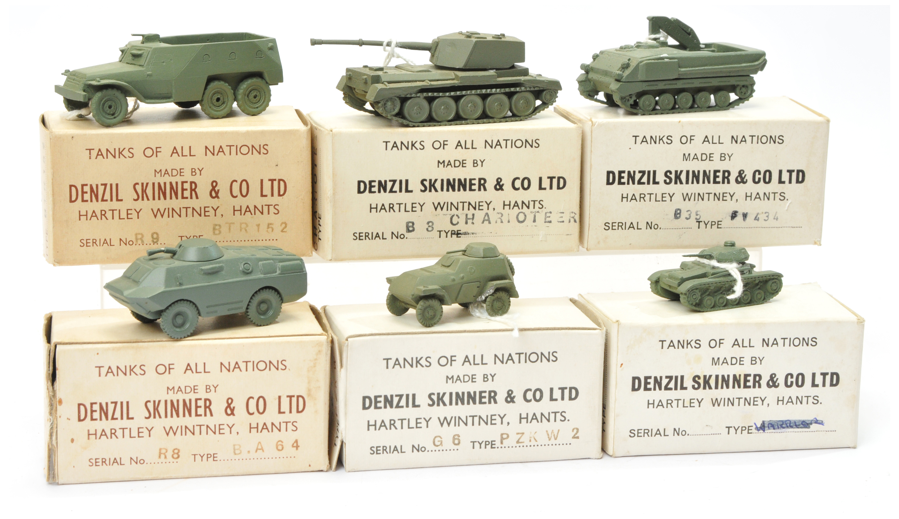 Denzil Skinner & Co Ltd "Tanks of all Nations" series - Group of 6 x military to include -Troop c...