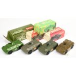 Russain made group of 4 Armoured cars (1/43rd) scale - (1) mid-green, (2) drab green