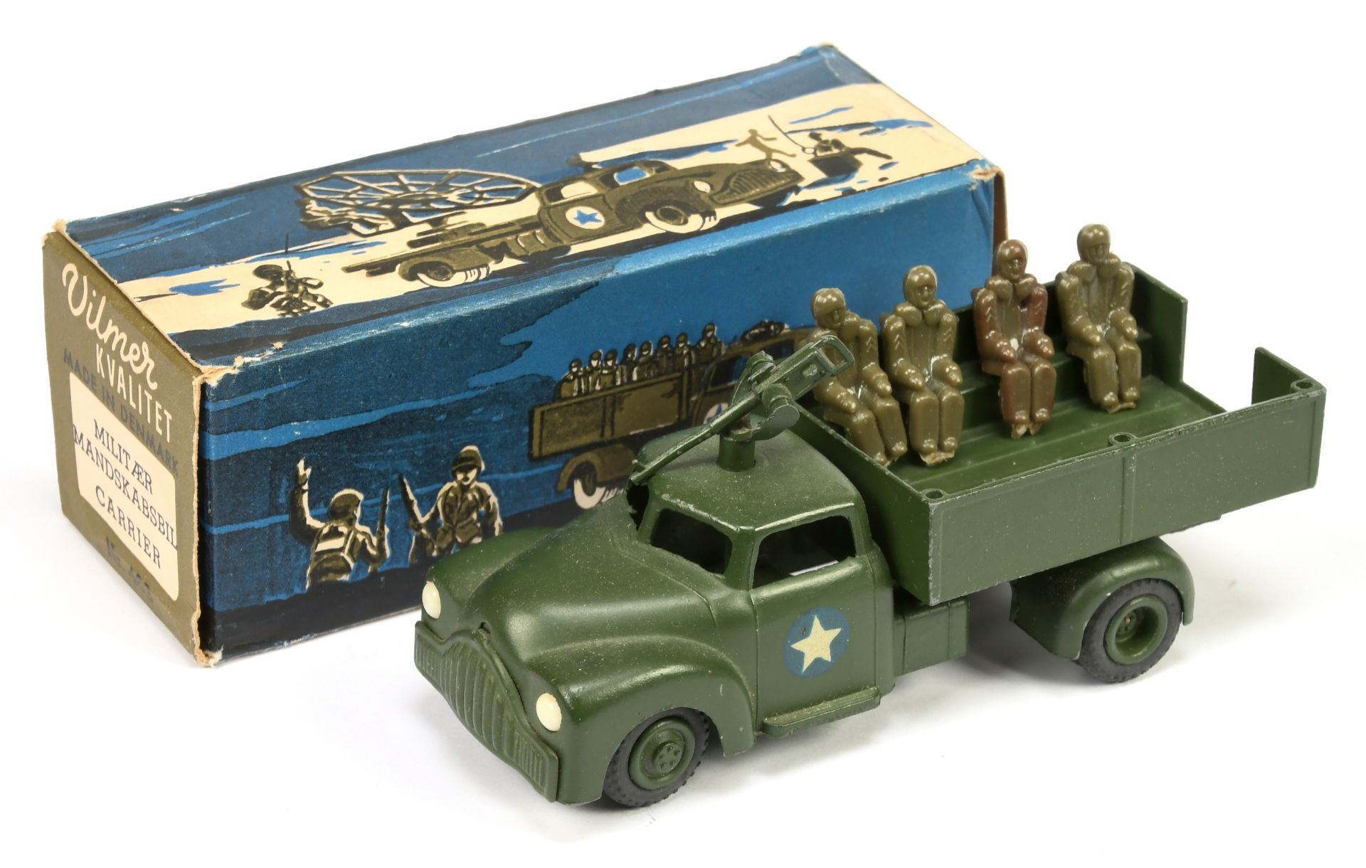 Vilmer 463 (1/50th) military  -Dodge open back truck - green including hubs with gun