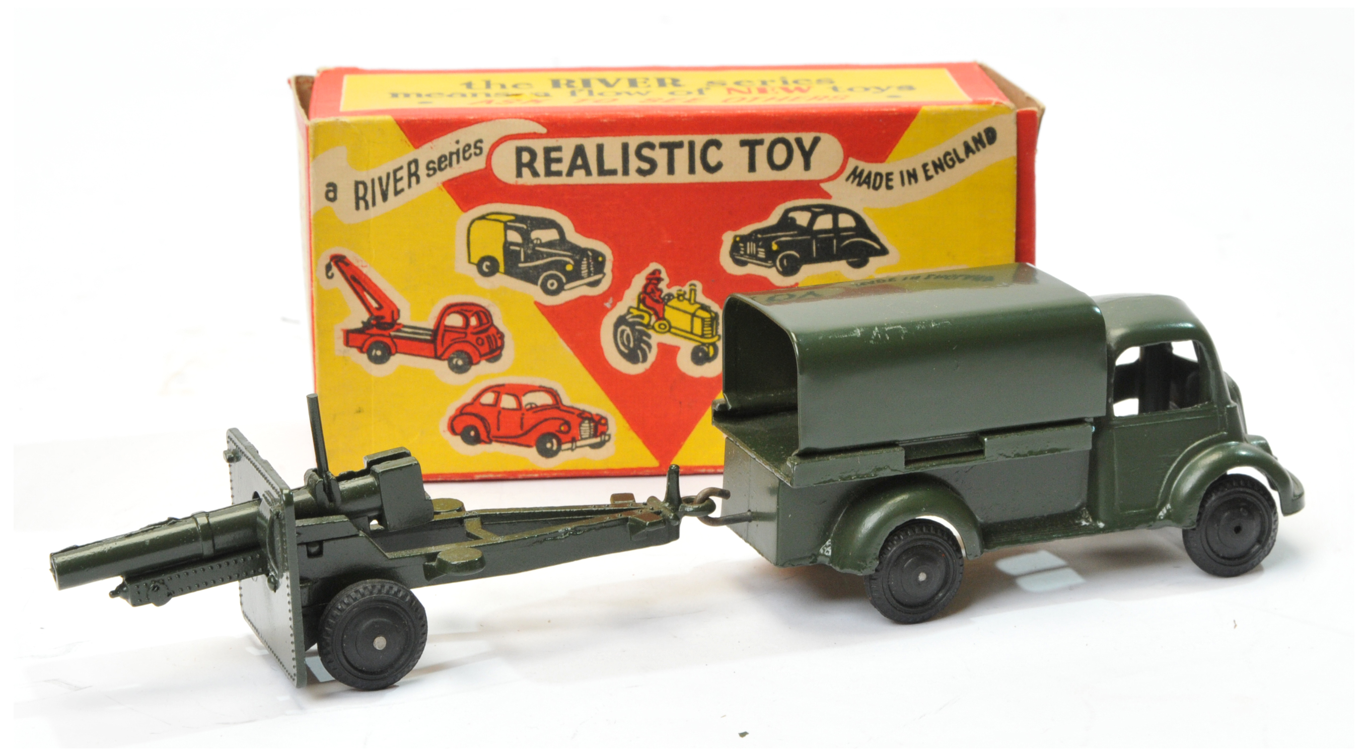 River Series Military covered lorry and field gun - dark military green - Image 2 of 2