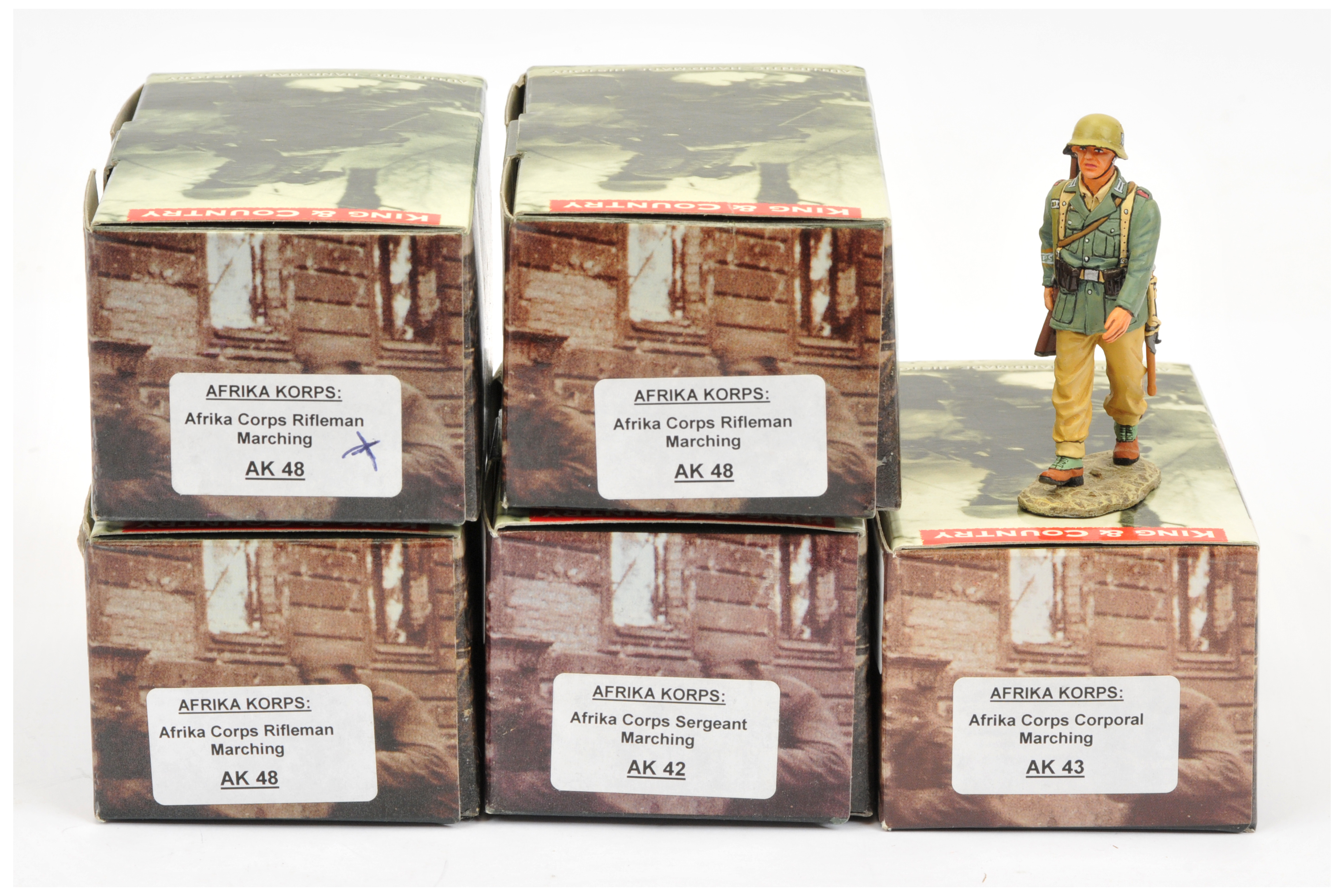 King & Country - 'Afrika Corps' Series, including Set Nos. AK42 'Afrika Corps Sergeant Marching'