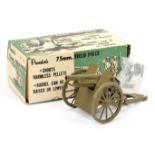 Premier (Japan) 75mm field gun  - dark olive green including wheels, with some loose shells 