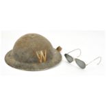 World War 2 Civil Defence / Air Raid Wardens Steel Brodie Helmet