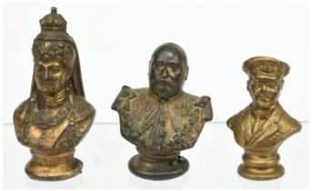 Britains Gilt Soldiers Series - 3 x Gilt Busts of King Edward VII, Queen Alexandra...