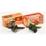 Benbros Field gun  a pair (1) 25-pounder - green, black wheels