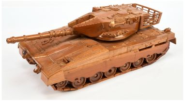 Wooden Model of a Tank.  Large scale: 16 x 7.5 inches