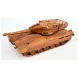 Wooden Model of a Tank.  Large scale: 16 x 7.5 inches