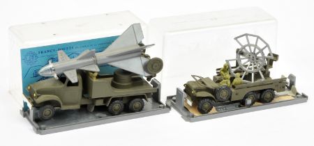 FJ Military a pair - (1) radar Scanner lorry - Drab green including hubs (2) rocket firing lorry