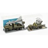 FJ Military a pair - (1) radar Scanner lorry - Drab green including hubs (2) rocket firing lorry