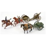 Britains (or similar) Diecast Field Gun, Horses, Limber, Water Tender & Figures