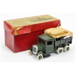 britains 1332 Army 6 - Wheeled  covered  Lorry  - dark green including hubs with painted white ty...