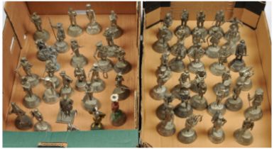 Quantity of (mostly) Chas Stadden Pewter Statuettes on Plinths