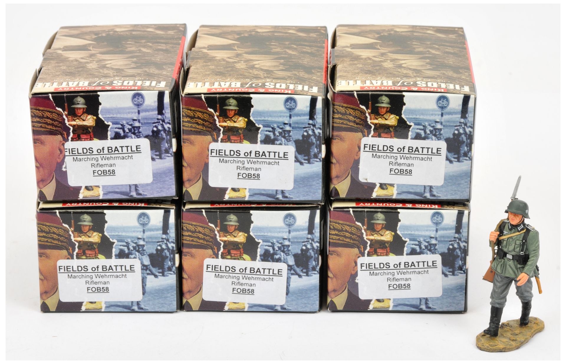 King & Country - Fields of Battle Series.  Comprising of 6 x Set No. FOB58 'Marching Wehrmacht Ri...