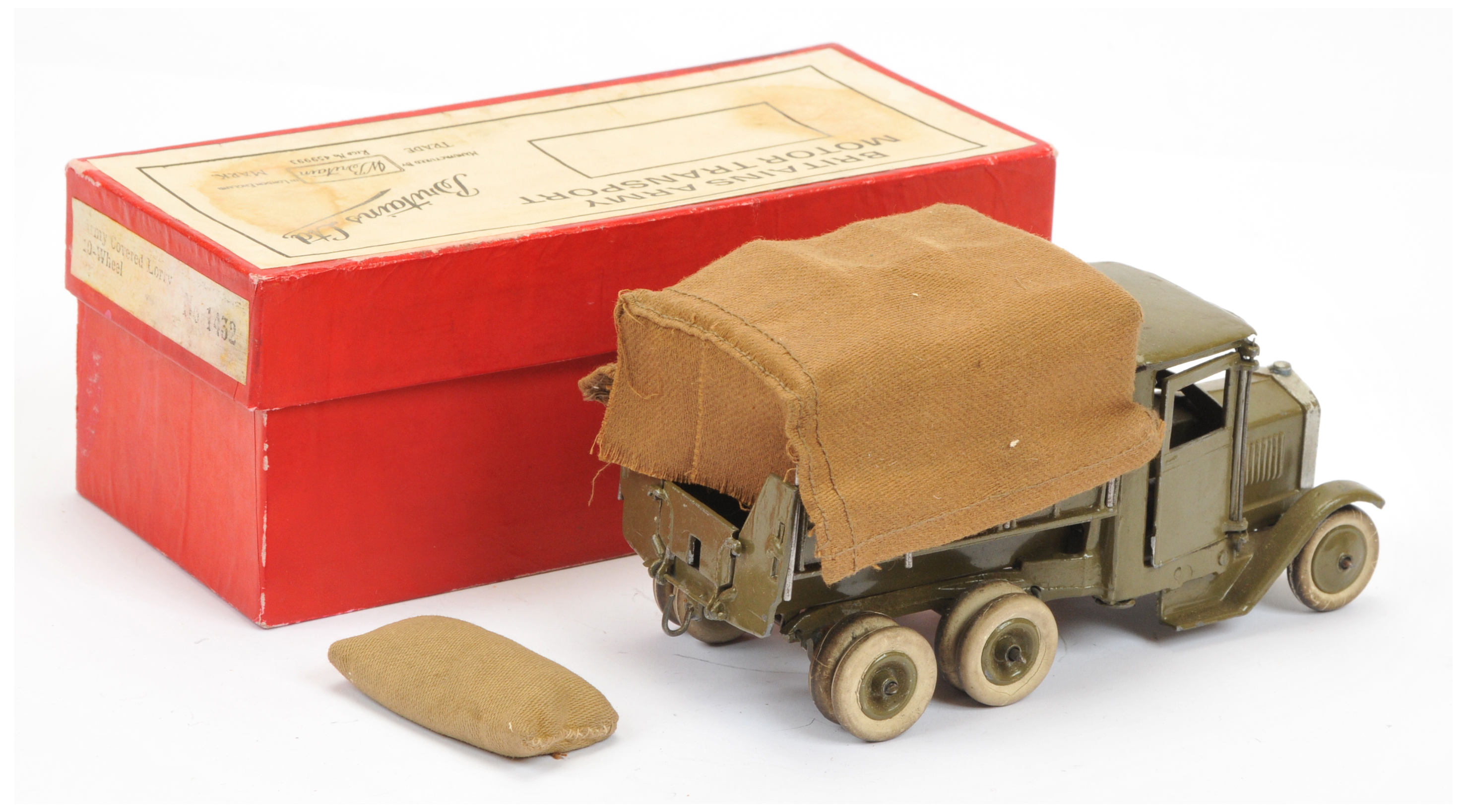 Britains 1332 Army 6 - Wheeled  covered  Lorry  - khaki including hubs with white tyres - Image 2 of 2