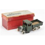 Britains 1335 Army 6 - Wheeled  Tipping Lorry -very dark green including hubs with  painted white...