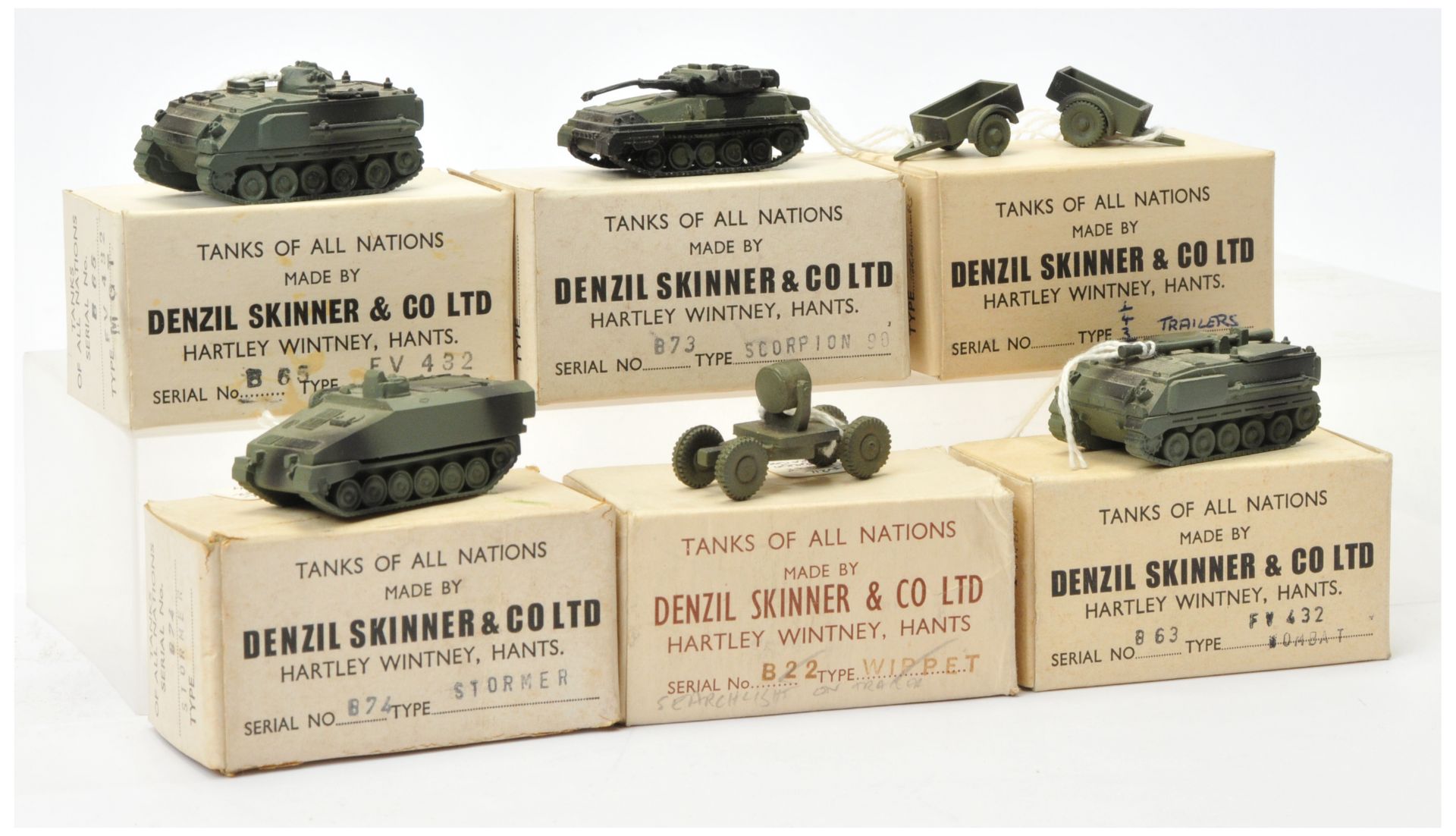 Denzil Skinner & Co Ltd "Tanks of all Nations" series - Group of 6 x military to include -Scorpio...