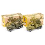 FJ military a pair -  GMC truck with rocket launcher - olive green and with Anti-Aircraft guns