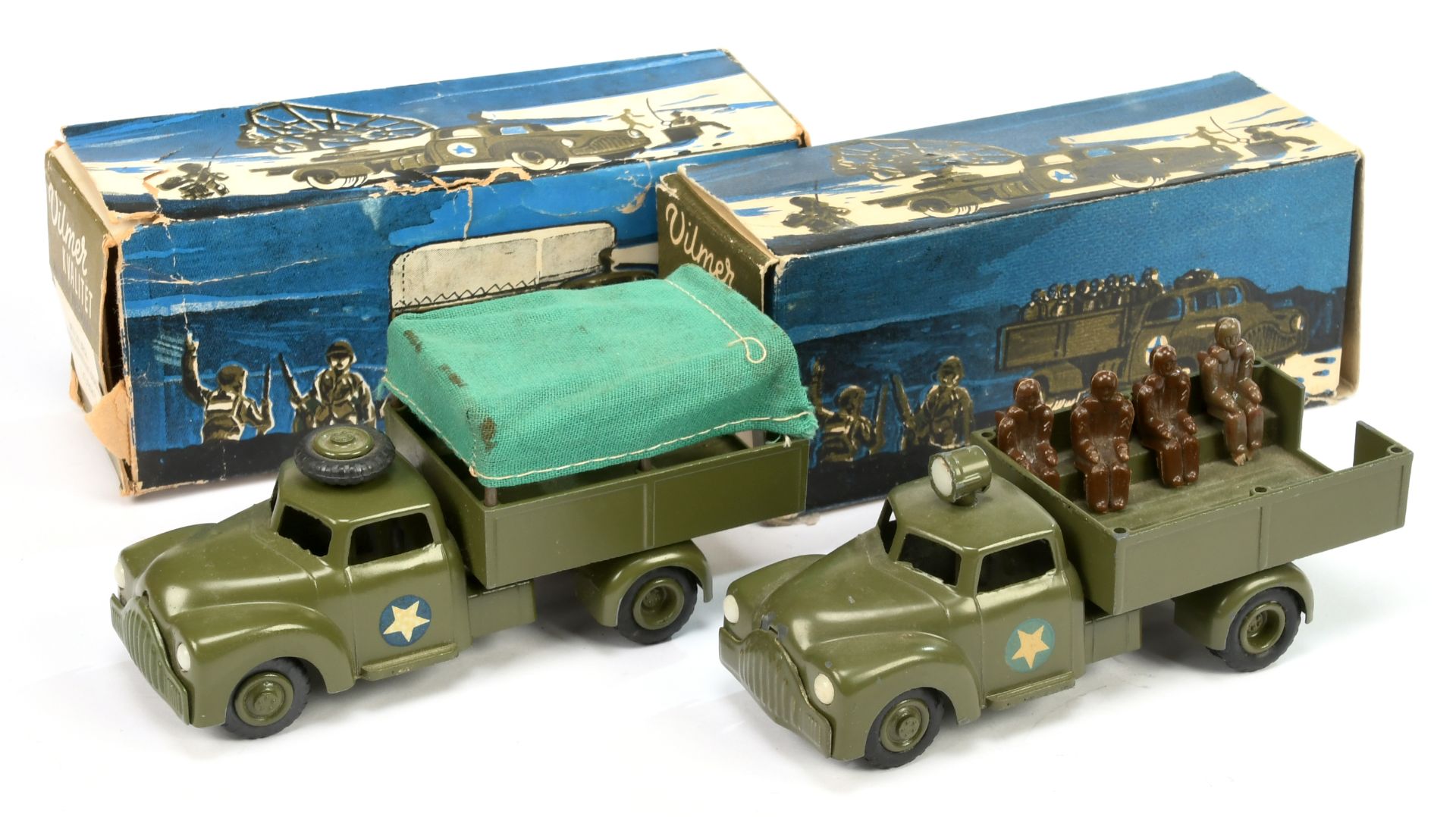 Vilmer  (1/50th) military a pair  - (1) 463 Dodge open back Truck with figures- green including hubs