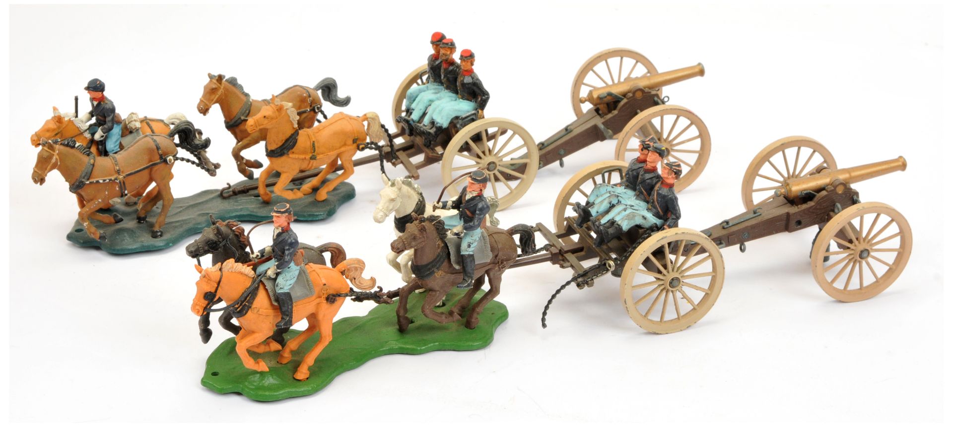 Britains - American Civil War Series - Set No. 7434 'Confederate Gun Team & Limber', an unboxed pair