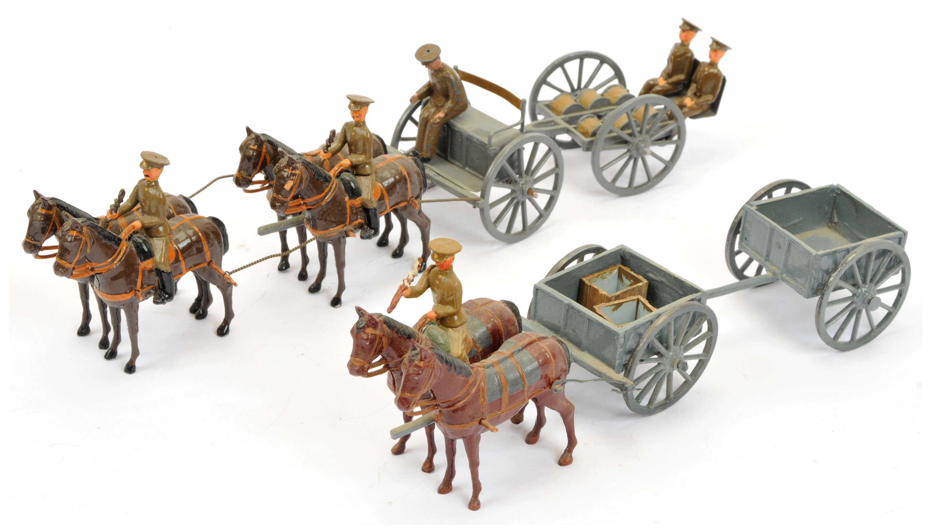 Britains (or similar) Diecast Horses, Limbers & Figures