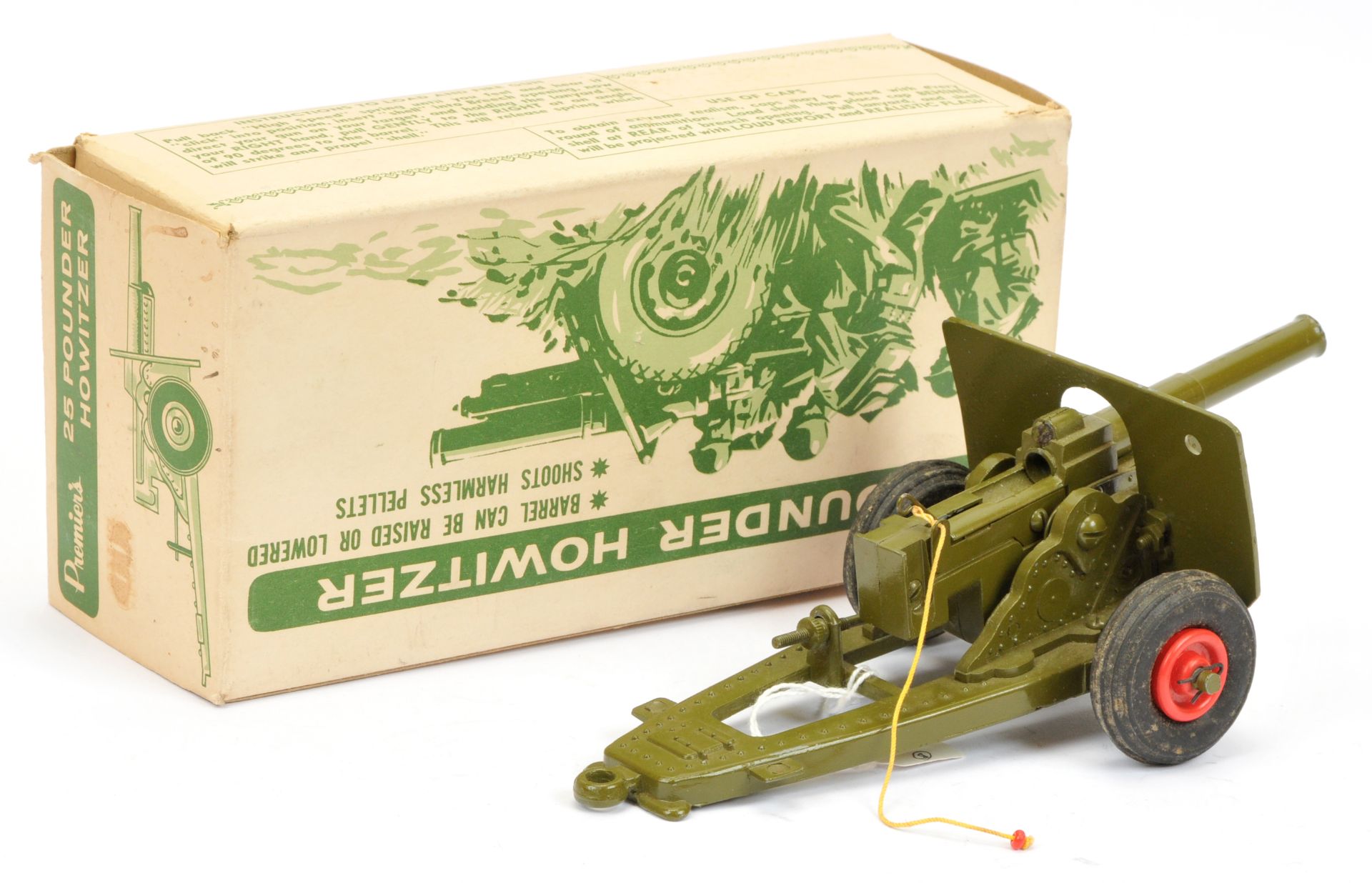 Premier (Japan) 25 pounder Howitzer - Military green with red plastic hubs - Image 2 of 2
