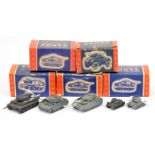 Authenticast diecast Military vehicles. group of 5 - (1) German Panzer tank (2) German PZKW MK3